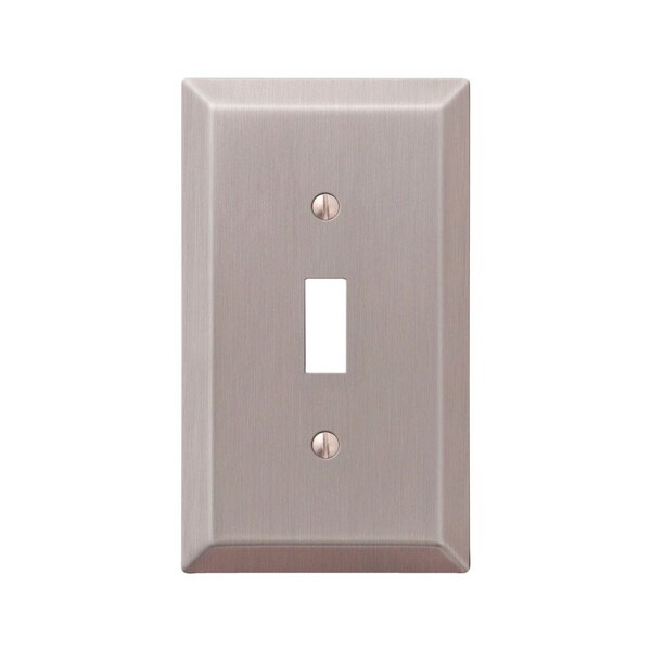 Amerelle Wall Plate, Number of Gangs: 1 Steel, Steel, Brushed Nickel Finish, Gray 163TBN - main